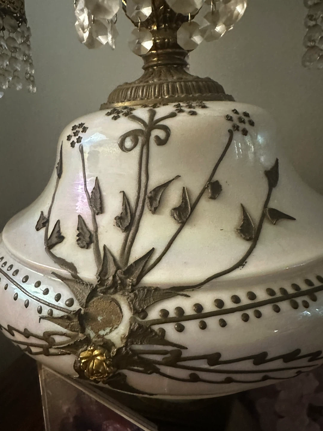 Vintage Table Lamp with Beaded Shade - photo 2
