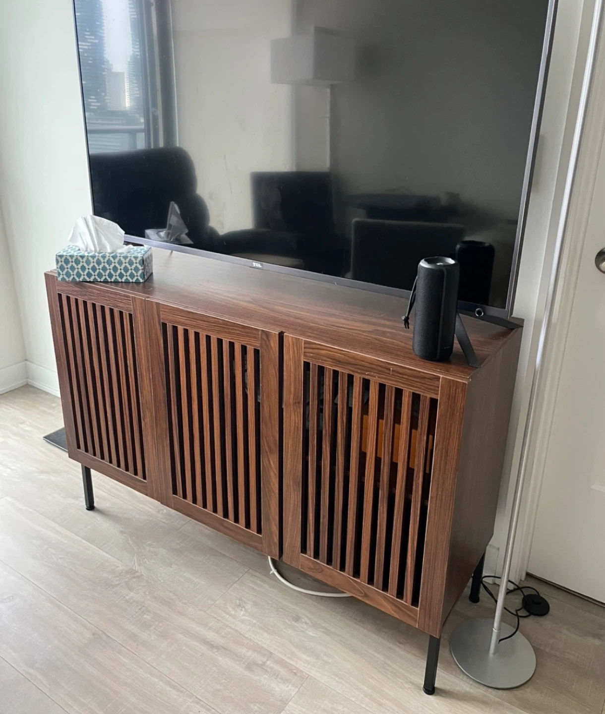 Wooden Cabinet with Slatted Doors - photo 2