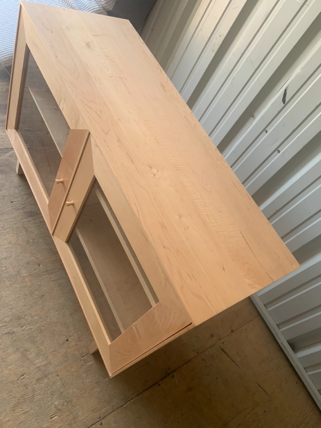 Light Wood Cabinet with Glass Doors - photo 2