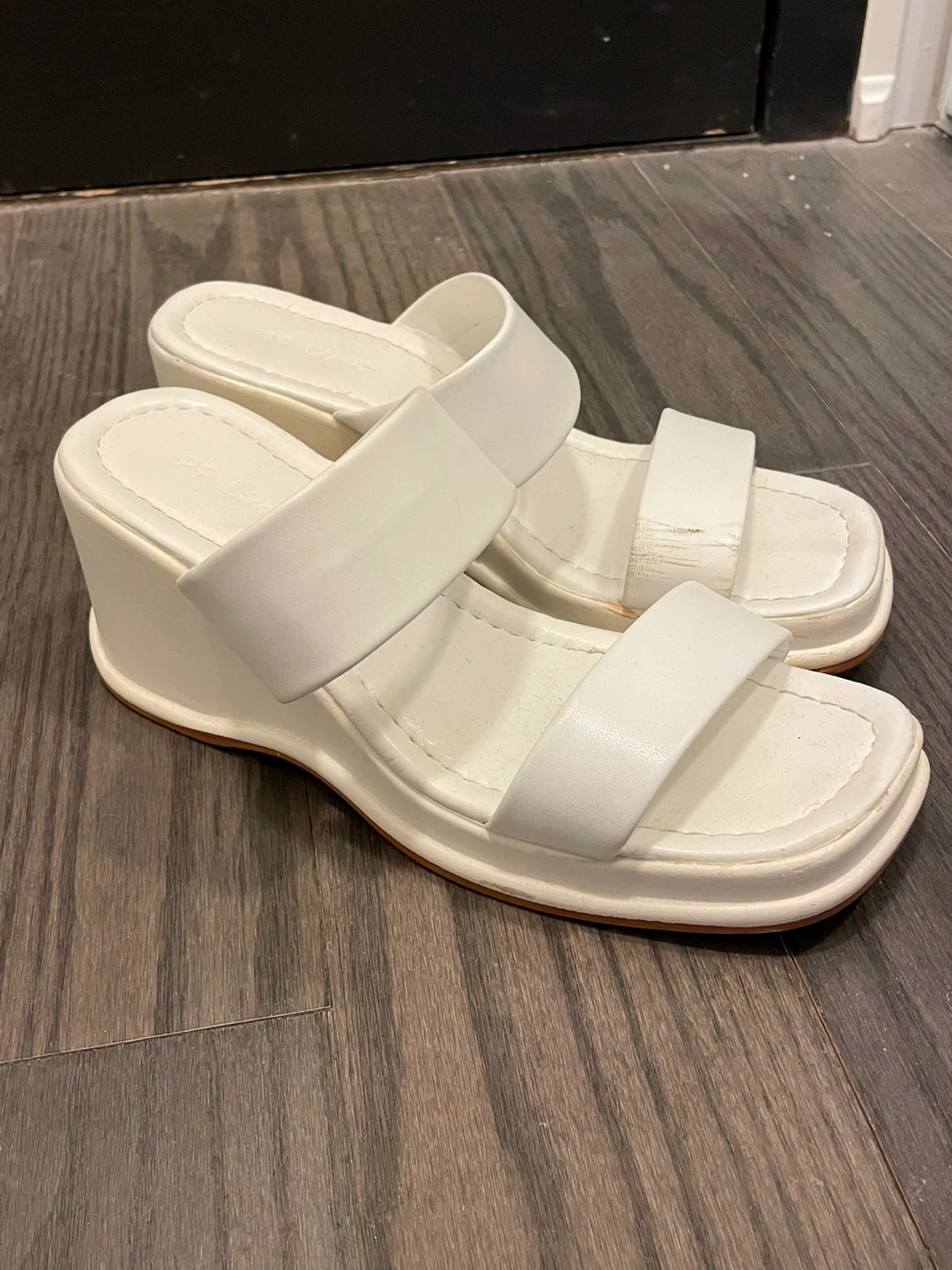 White Wedge Platform Sandals size 7