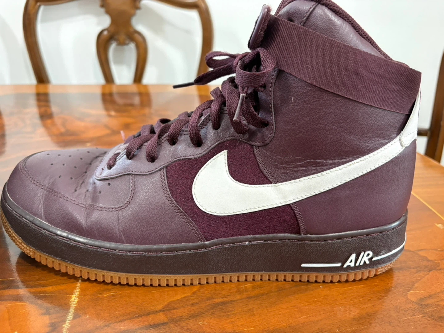 Nike Air Force 1 High Top Sneakers - Burgundy (Size 12) - photo 5