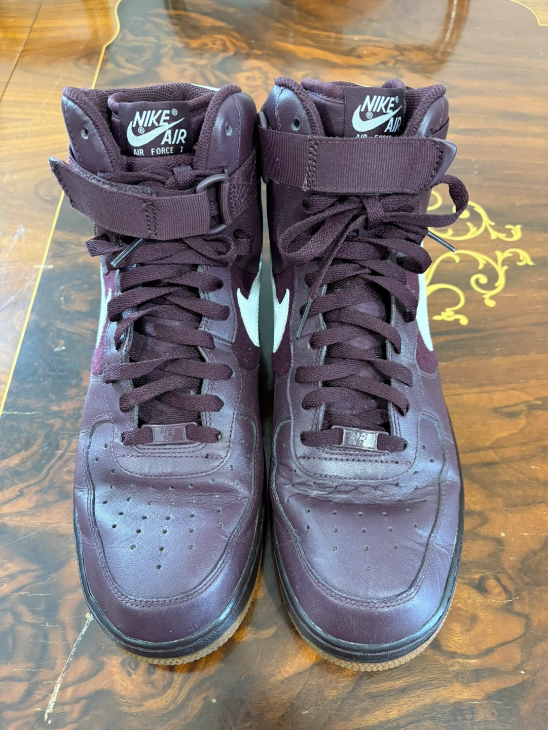 Nike Air Force 1 High Top Sneakers - Burgundy (Size 12)