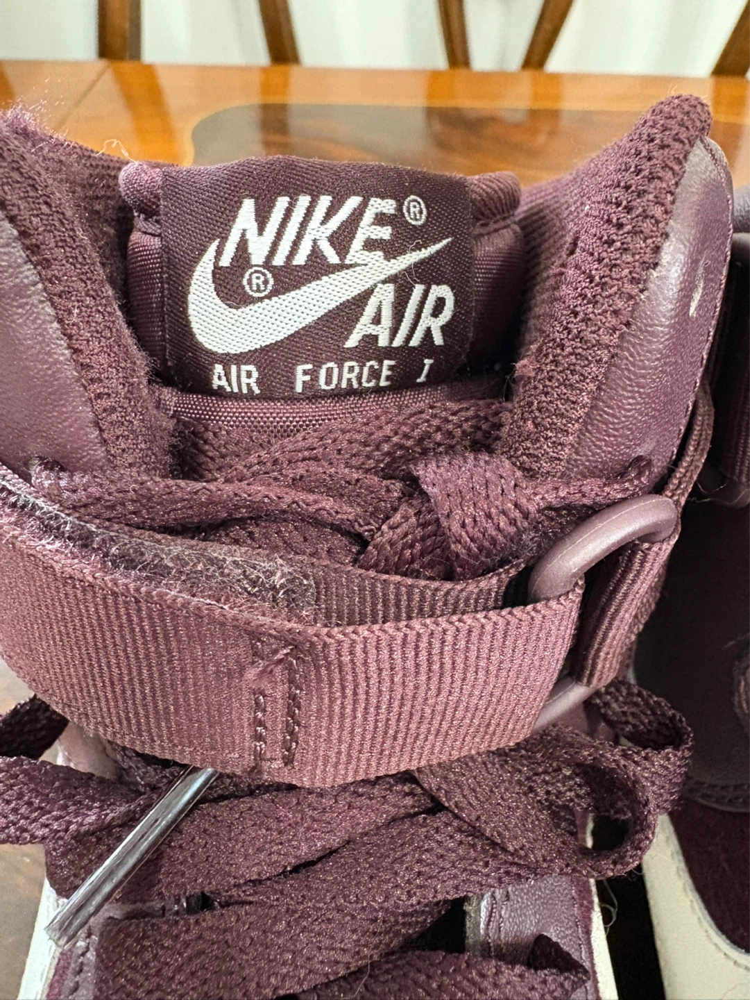 Nike Air Force 1 High Top Sneakers - Burgundy (Size 12) - photo 2