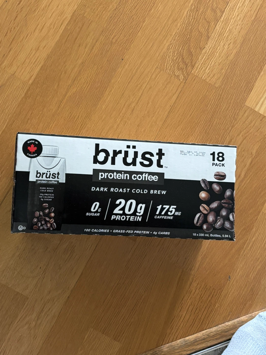 Brüst Protein Coffee Dark Roast Cold Brew 18 Pack