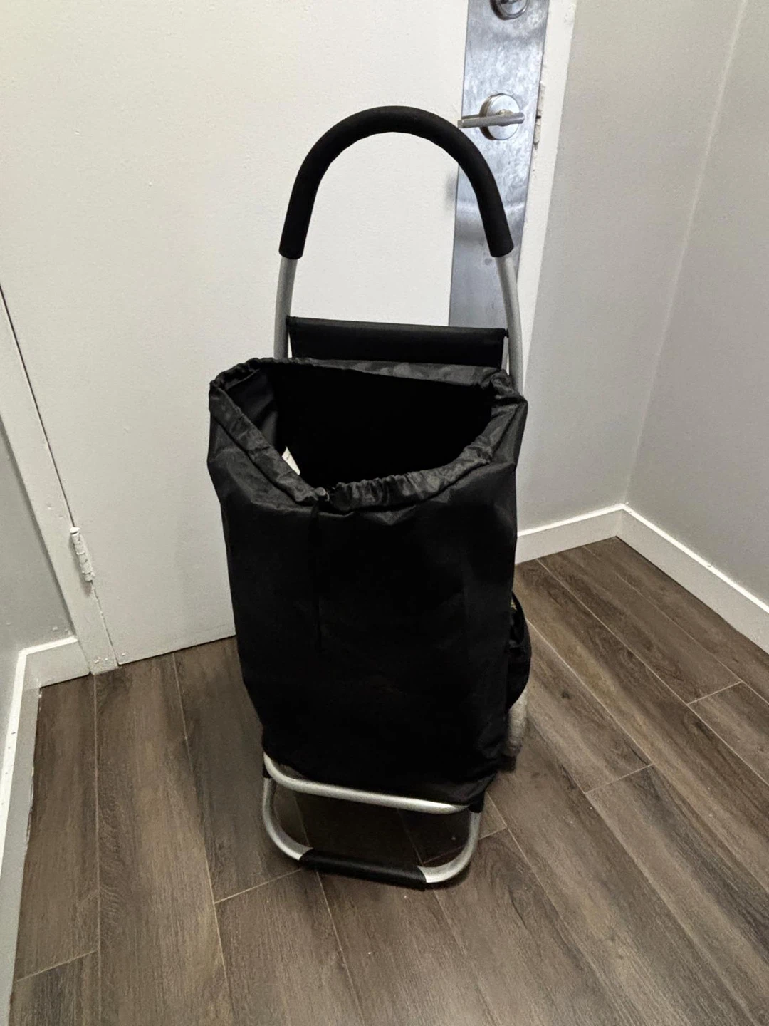 Black Shopping Cart with Wheels