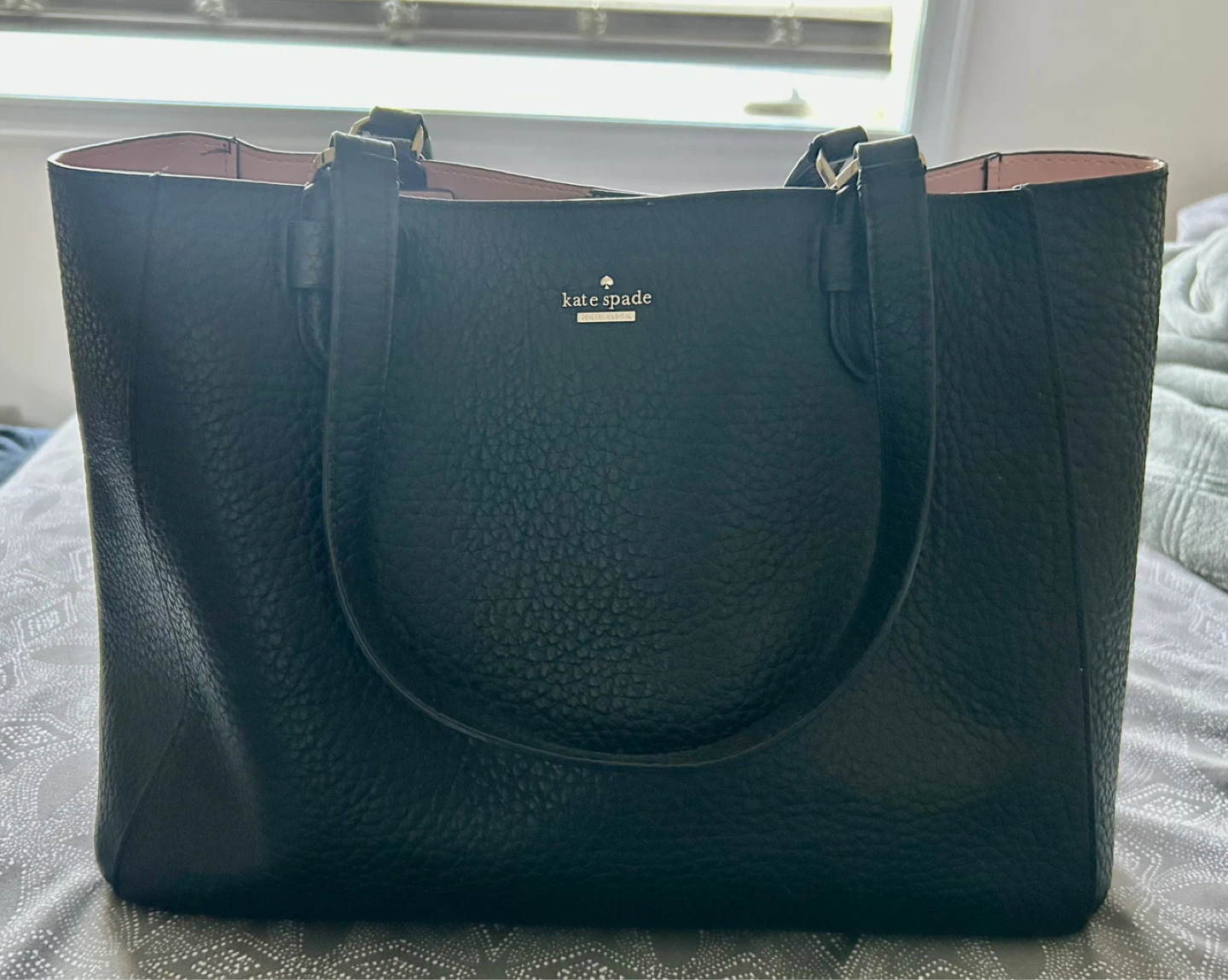 Kate Spade Black Pebbled Leather Tote Bag