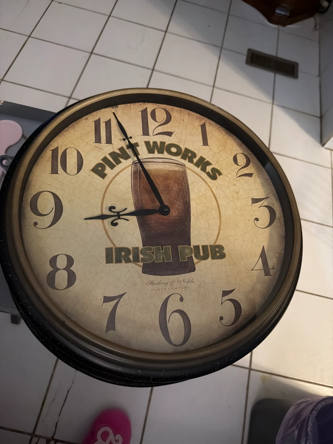Harding & Noble Irish Pub Pint Works Wall Clock