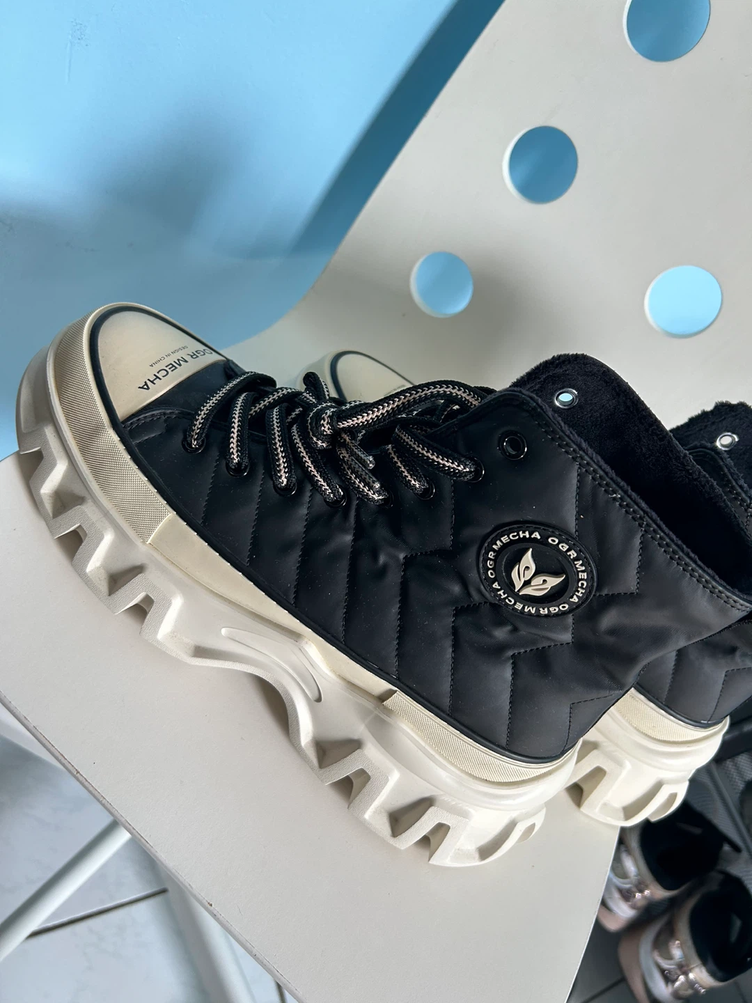 OGRMÉCHA Black Quilted High-Top Sneakers - photo 2