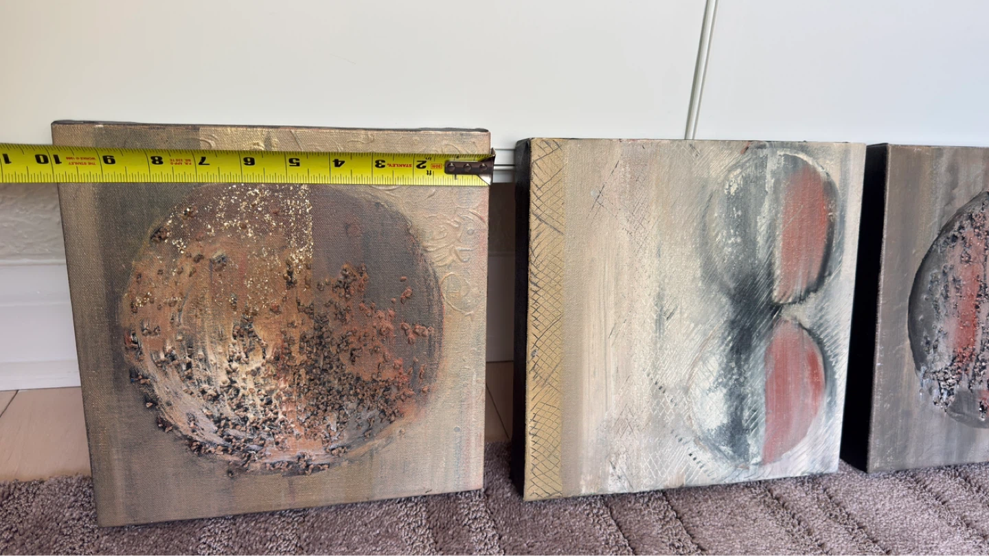Set of 3 Abstract Wall Art Canvases - photo 4