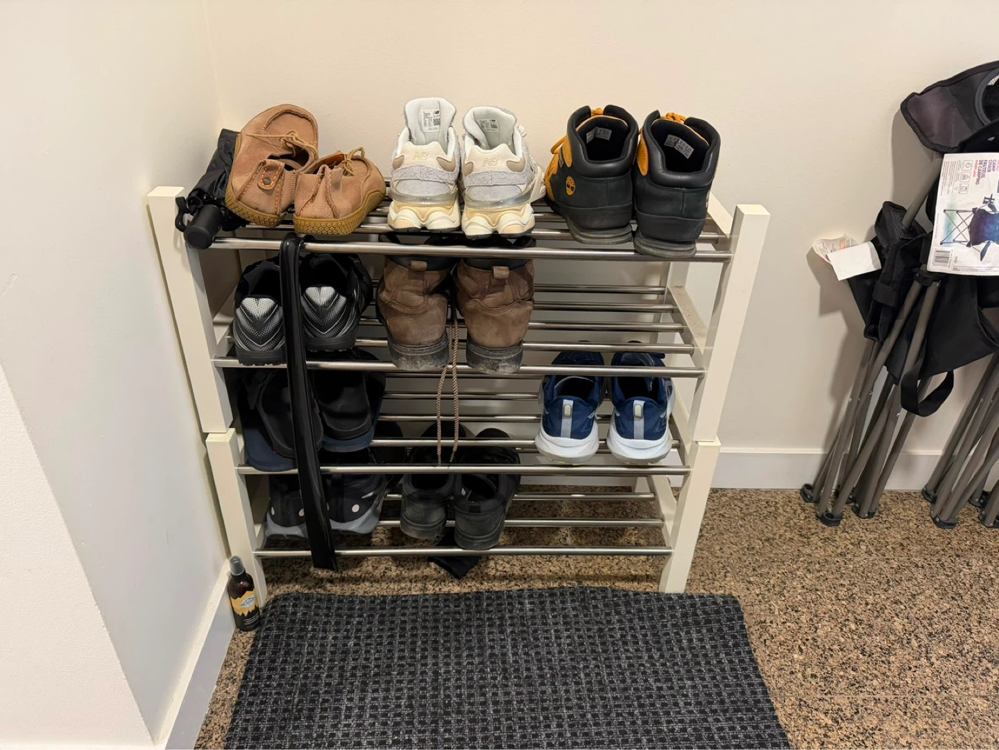 4-Tier Shoe Rack - White
