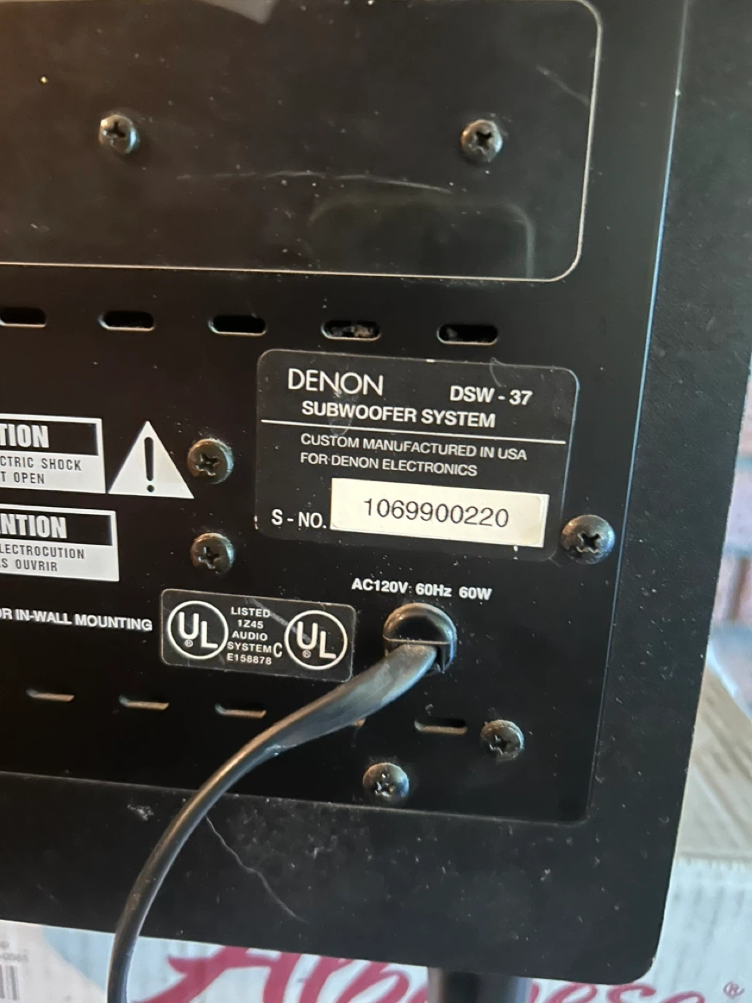 Denon DSW-37 Subwoofer System - photo 5