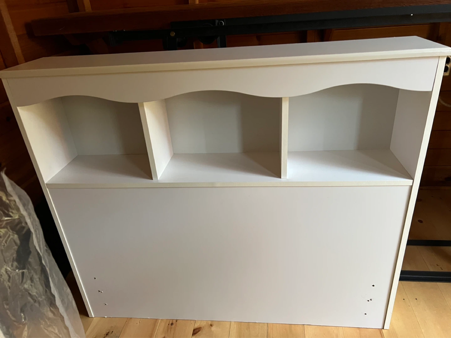 Twin White Headboard with 3 Shelves