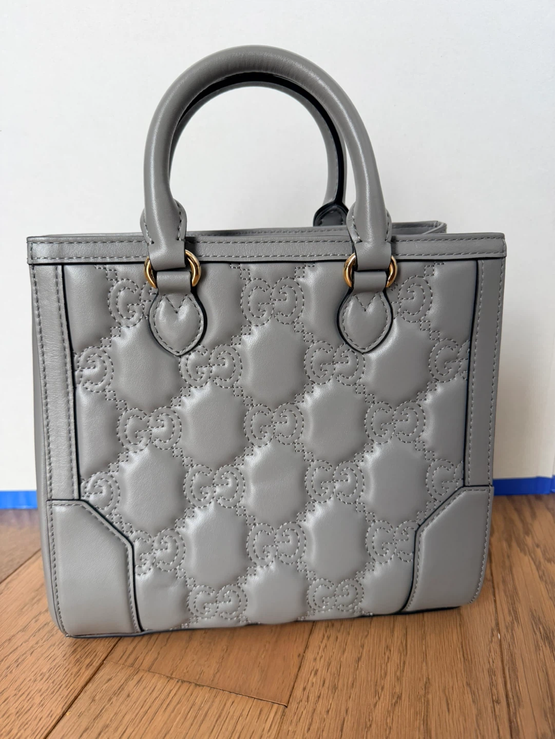 Gucci GG Matelassé Leather Top Handle Bag Grey - photo 2