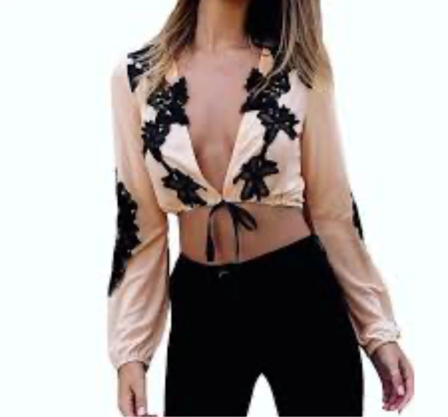 Sheer Mesh Lace Trim Cardigan NEW - photo 2