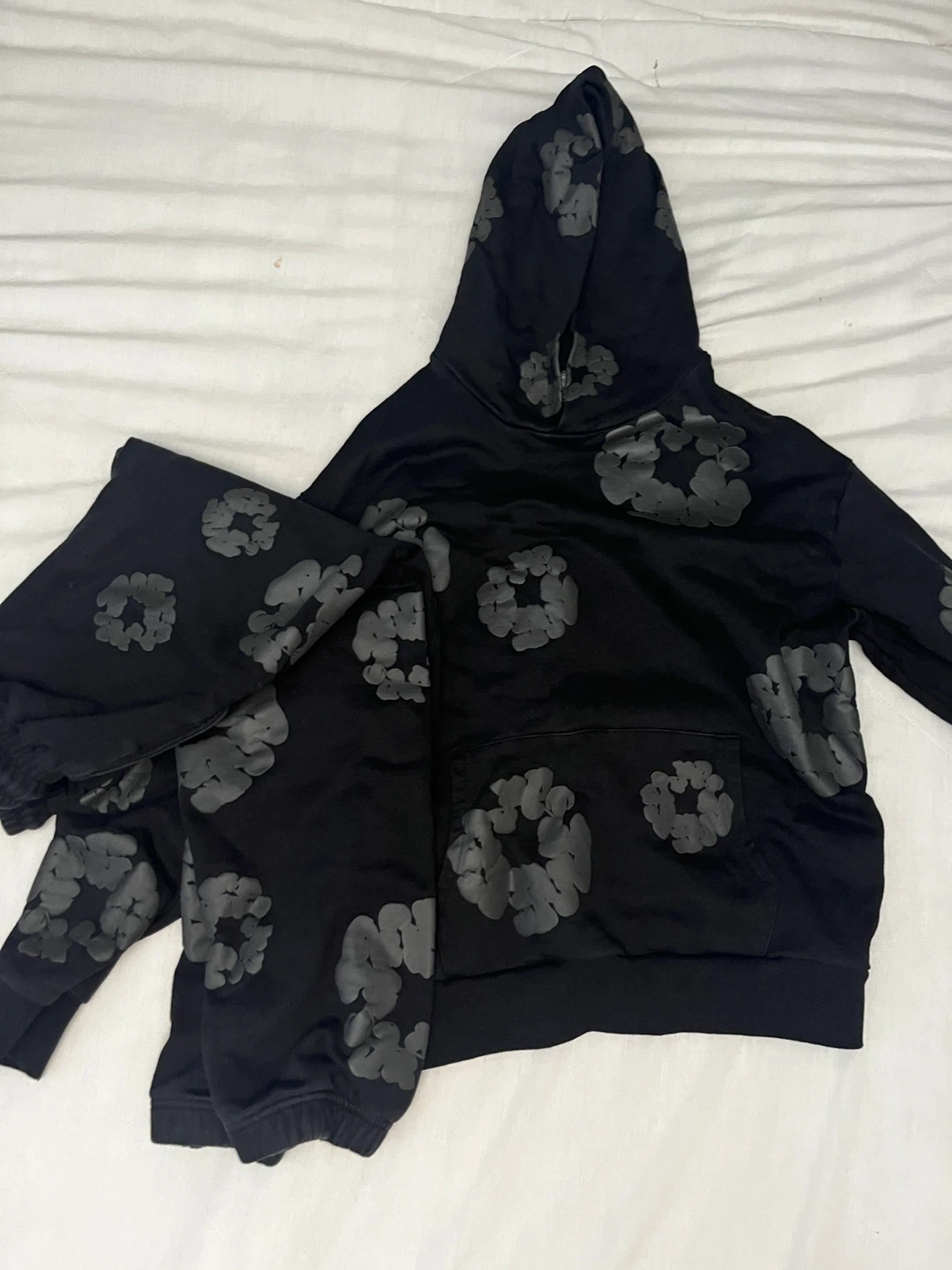 Authentic Denim Tears Black Hoodie and Sweatpants Set