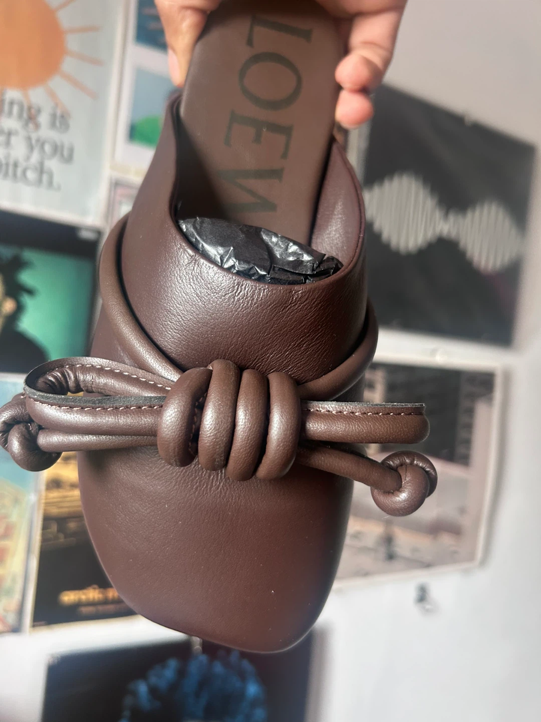 Loewe Brown Leather Knot Mules - Size 38 - photo 3