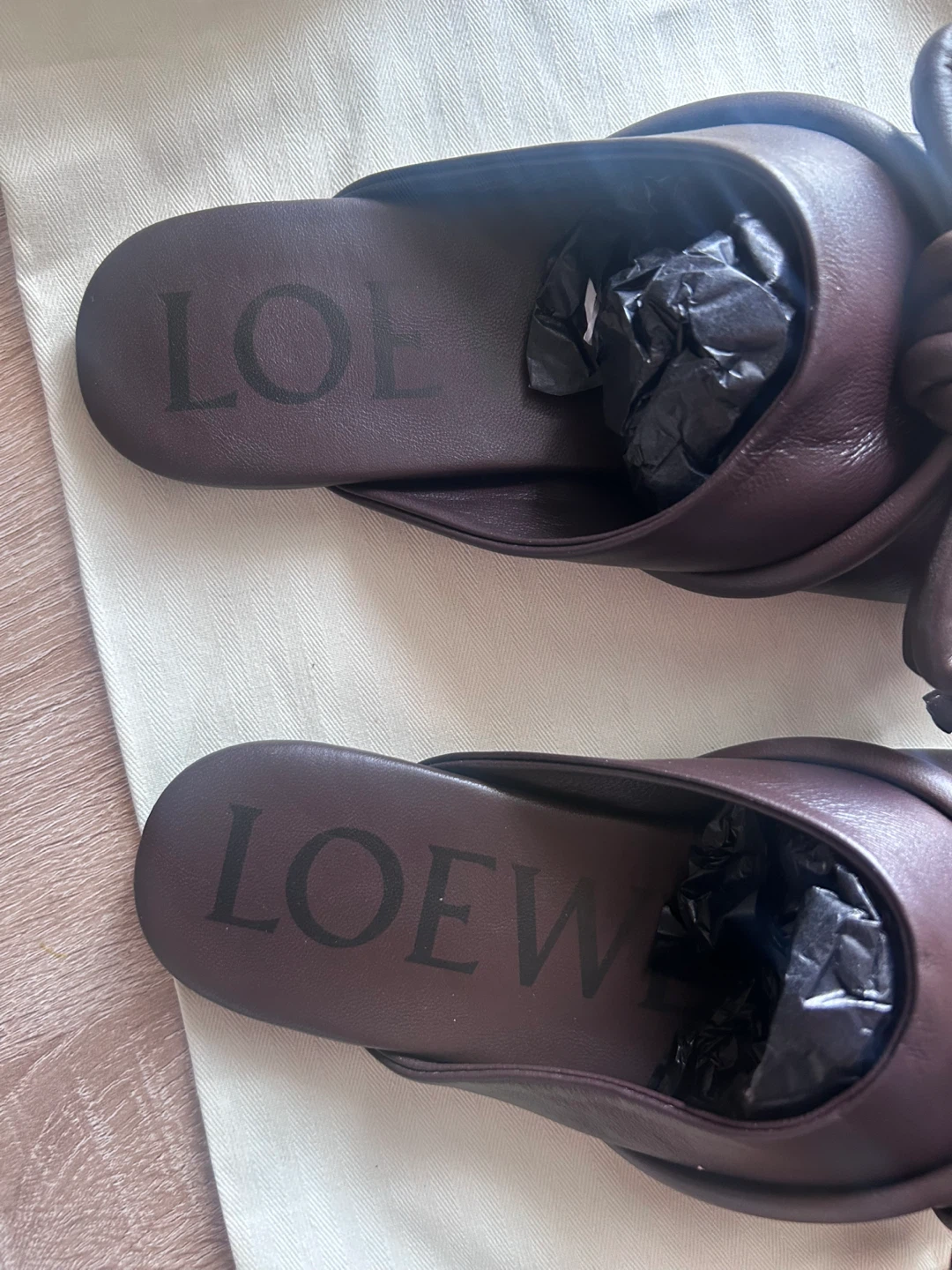 Loewe Brown Leather Knot Mules - Size 38 - photo 4