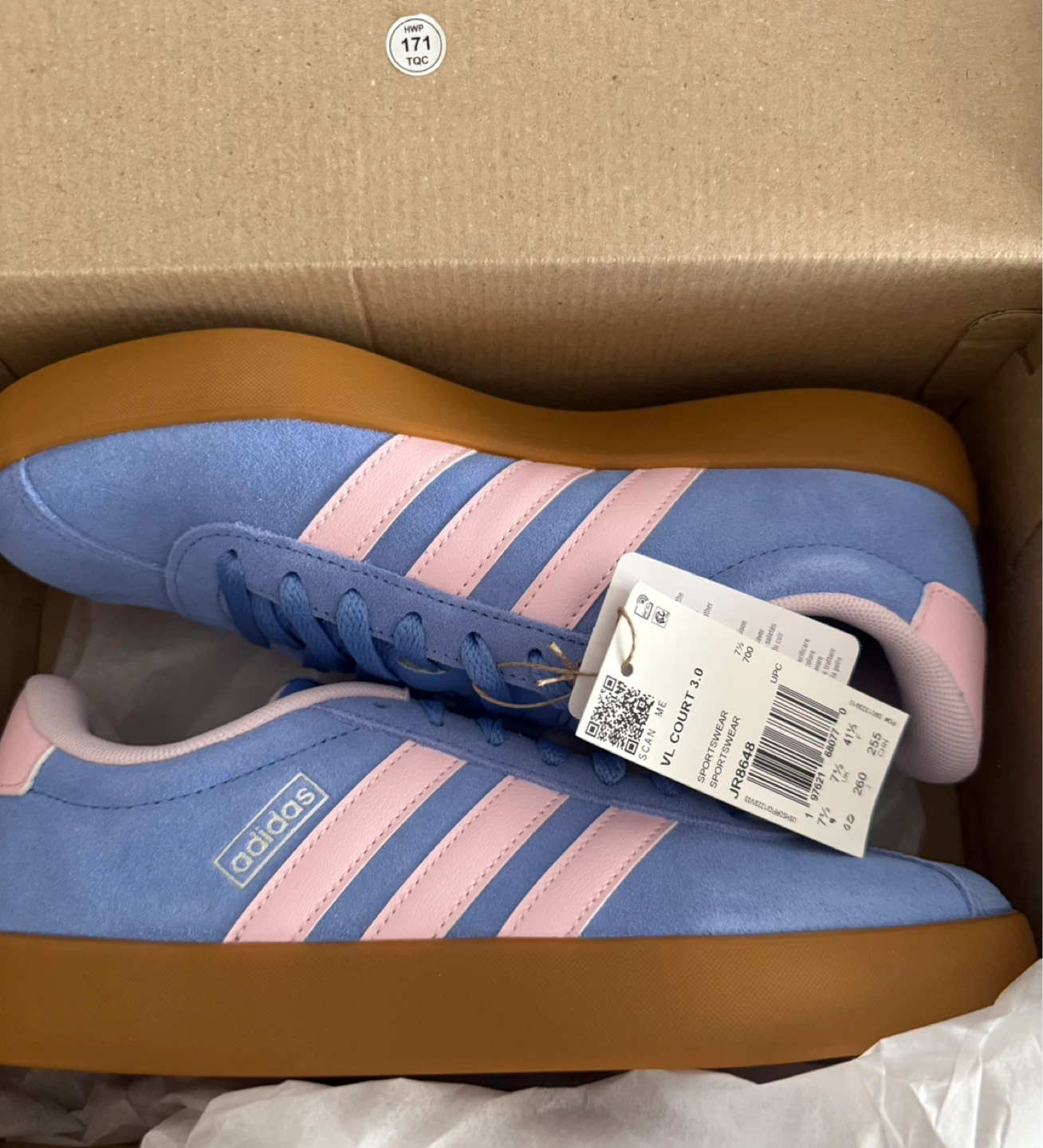 Adidas VL Court 3.0 Shoes - Blue/Pink - photo 2
