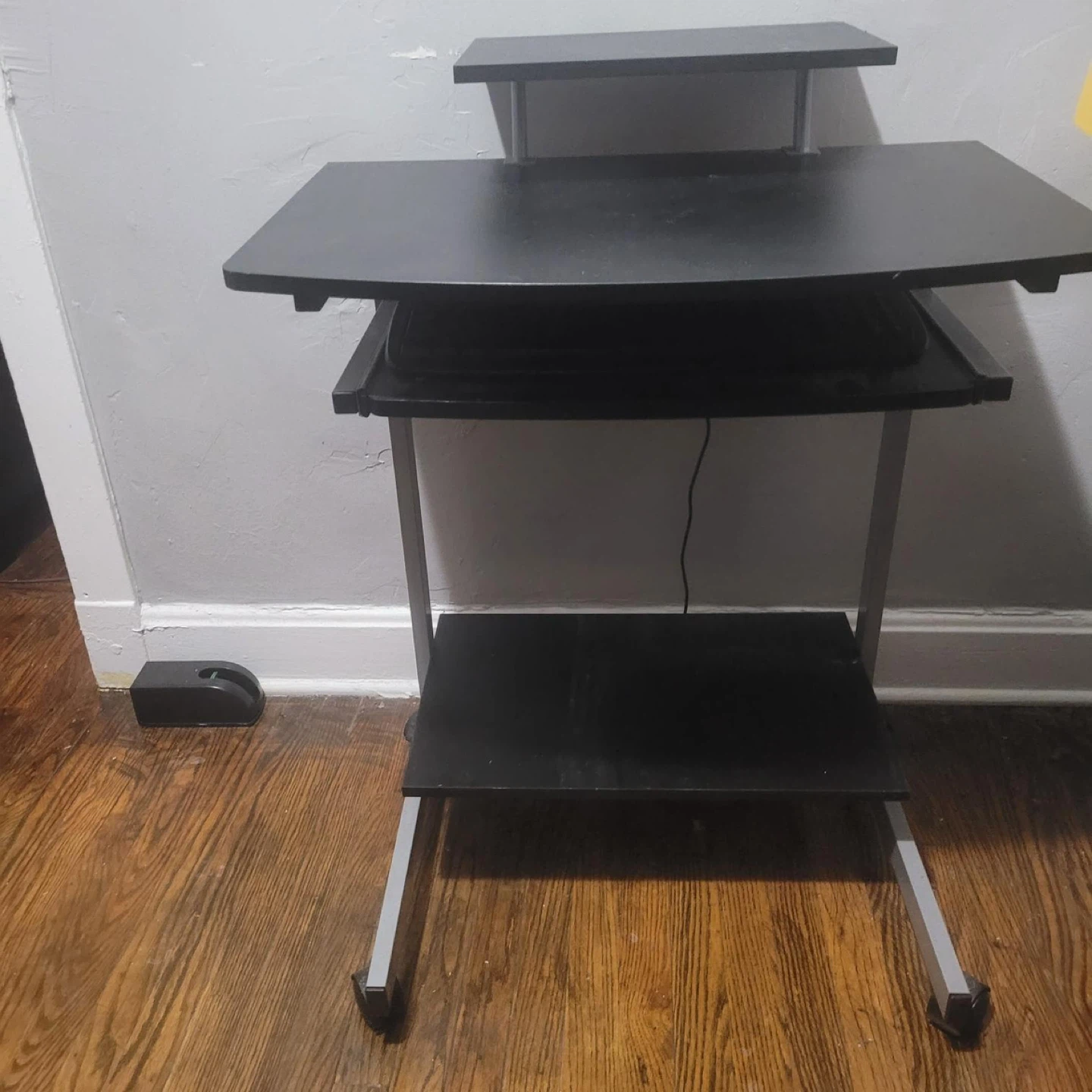 Black 3-Tier Rolling Computer Desk