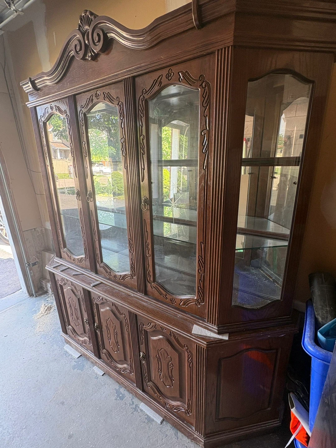 Wooden Dining Table Set with 6 Chairs and Hutch - photo 3