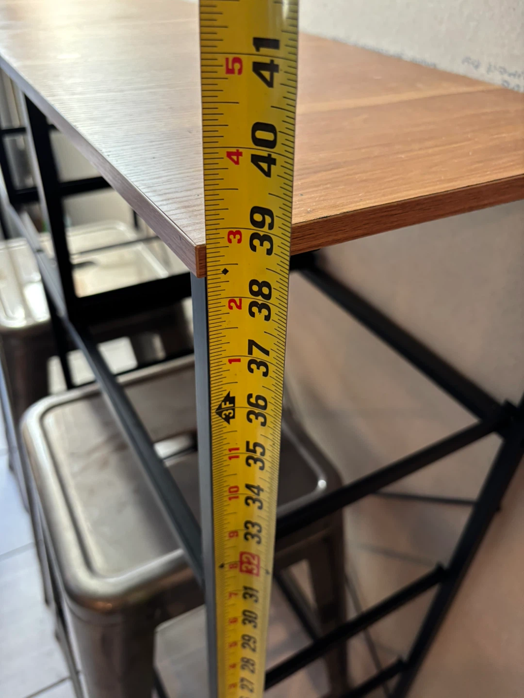 Wooden Bar Table thing with Black Metal Frame - photo 4
