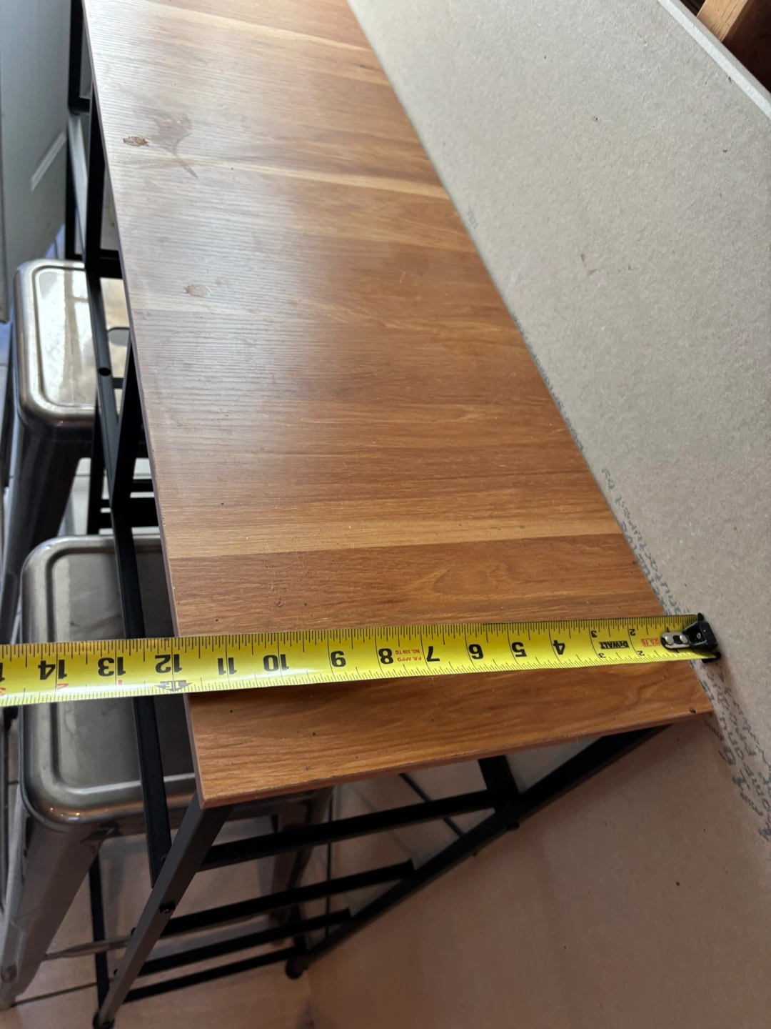 Wooden Bar Table thing with Black Metal Frame - photo 3