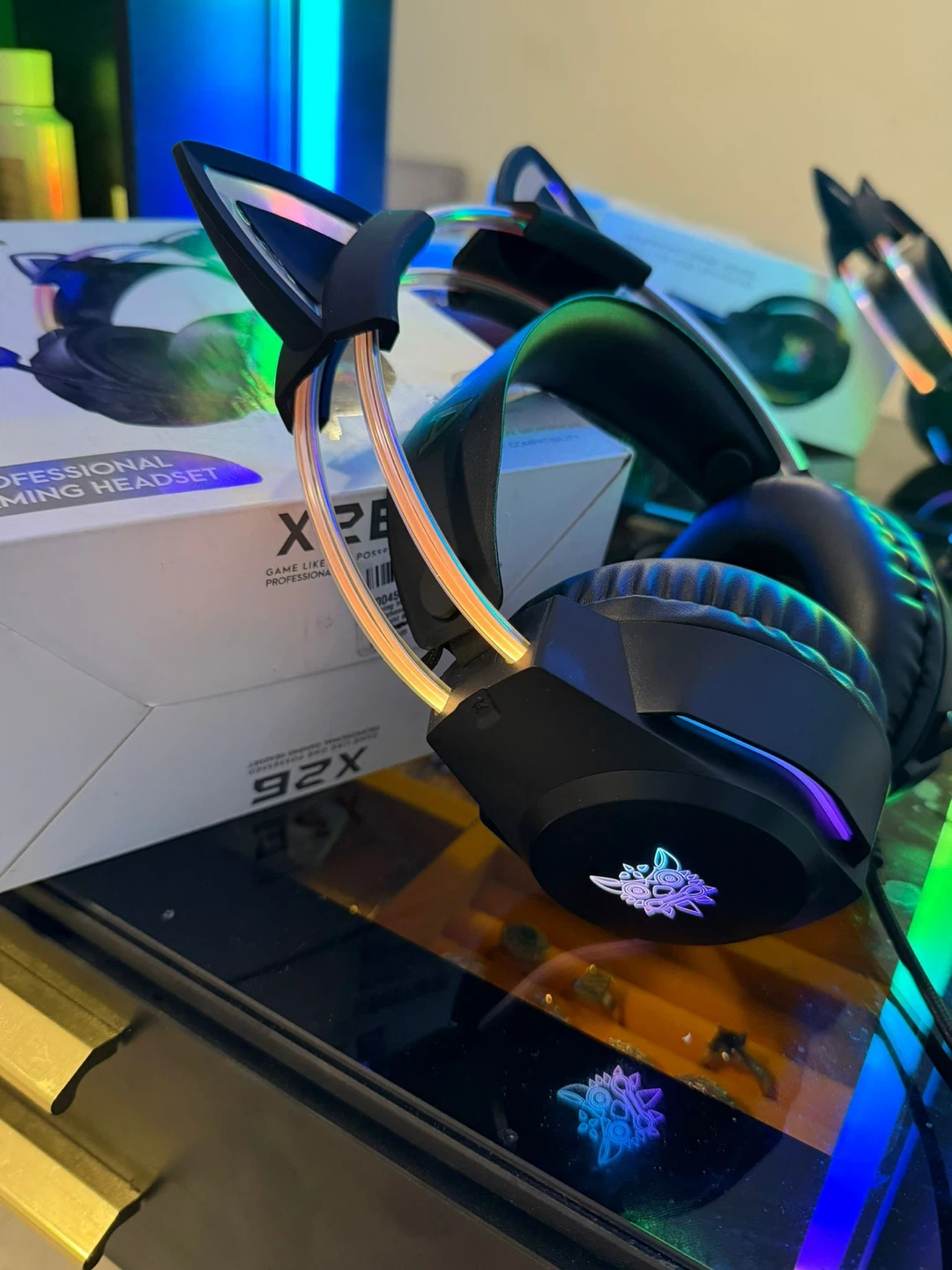 ONITQON Cat Ear Gaming Headset with Mic - photo 2