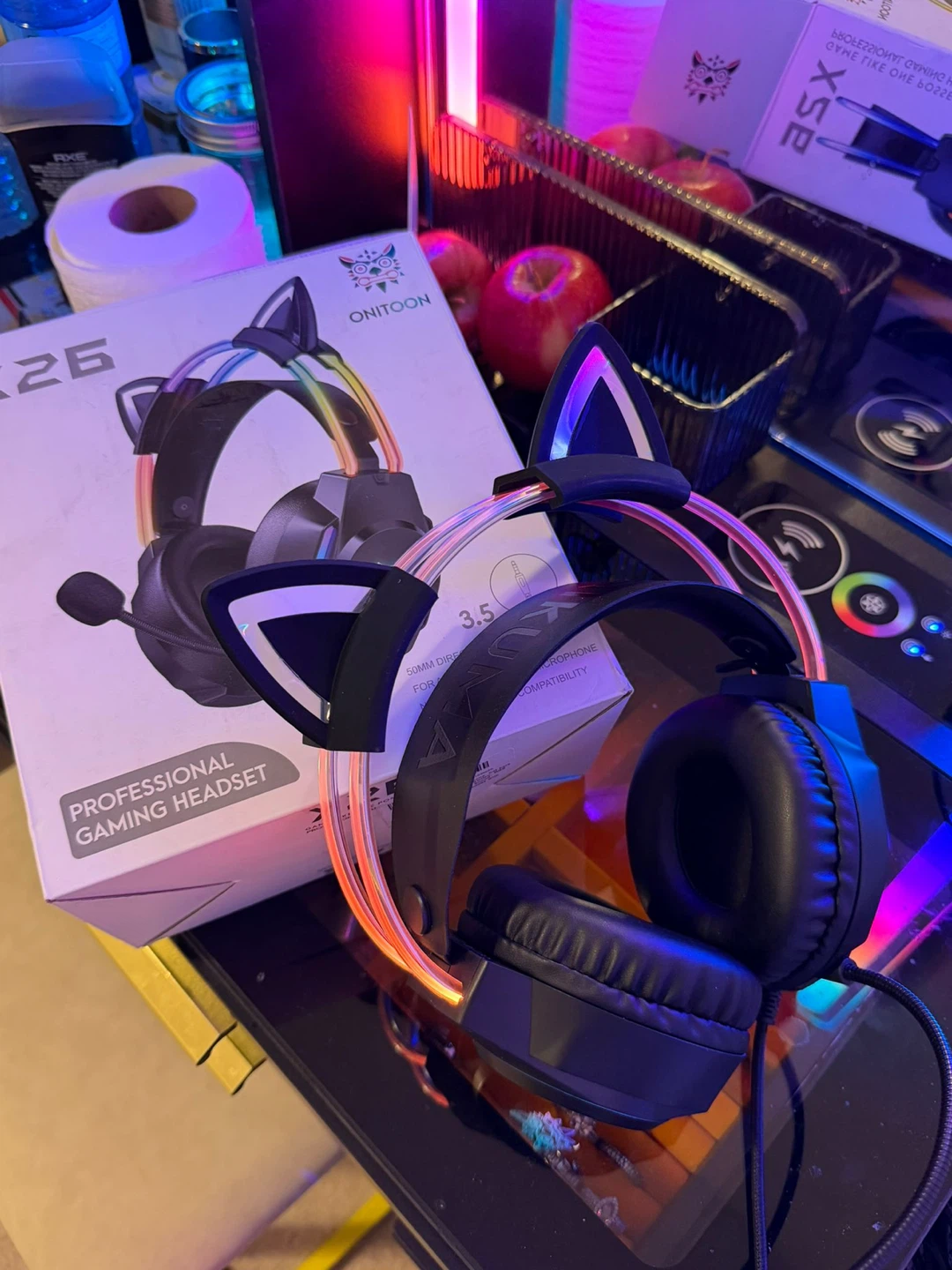 ONITQON Cat Ear Gaming Headset with Mic - photo 3