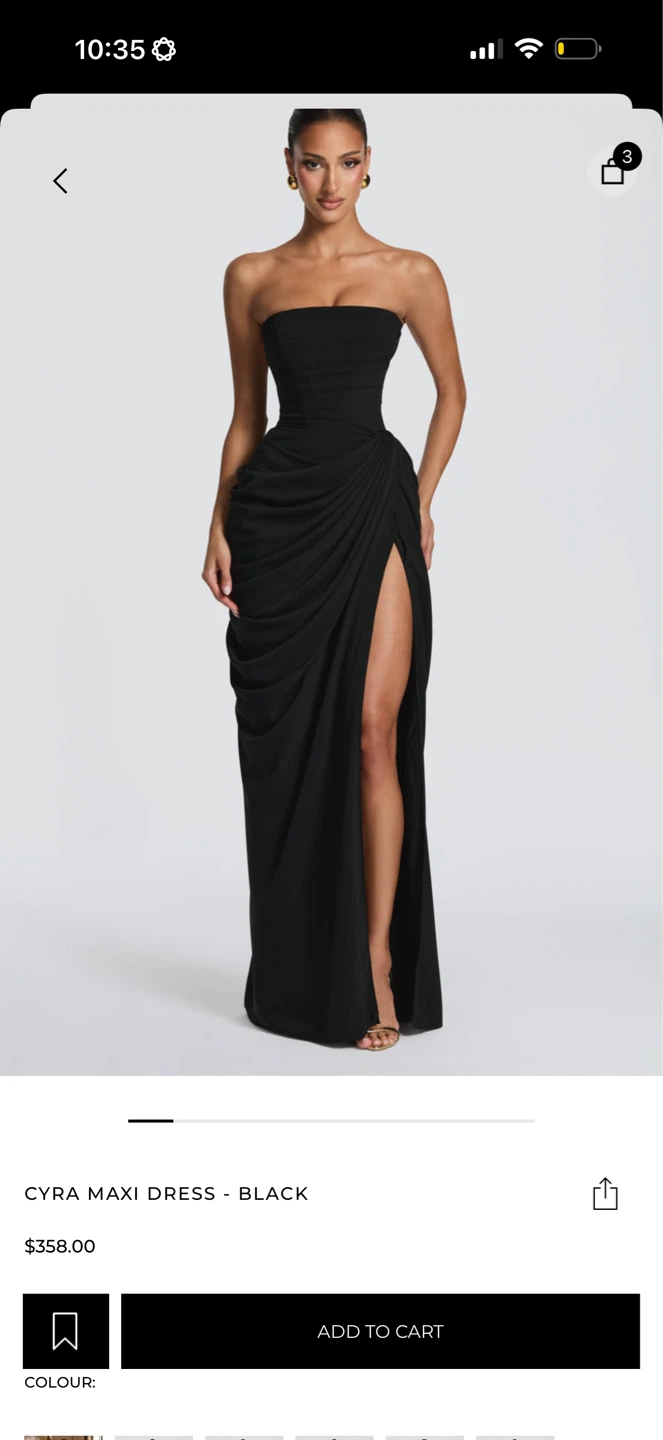 BABYBOO Cyra Maxi Dress Black Strapless Ruched Corset Back