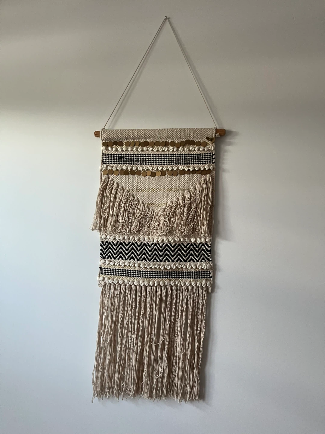 Large Boho Macrame Wall Hanging with Tassels and Sequins - photo 2