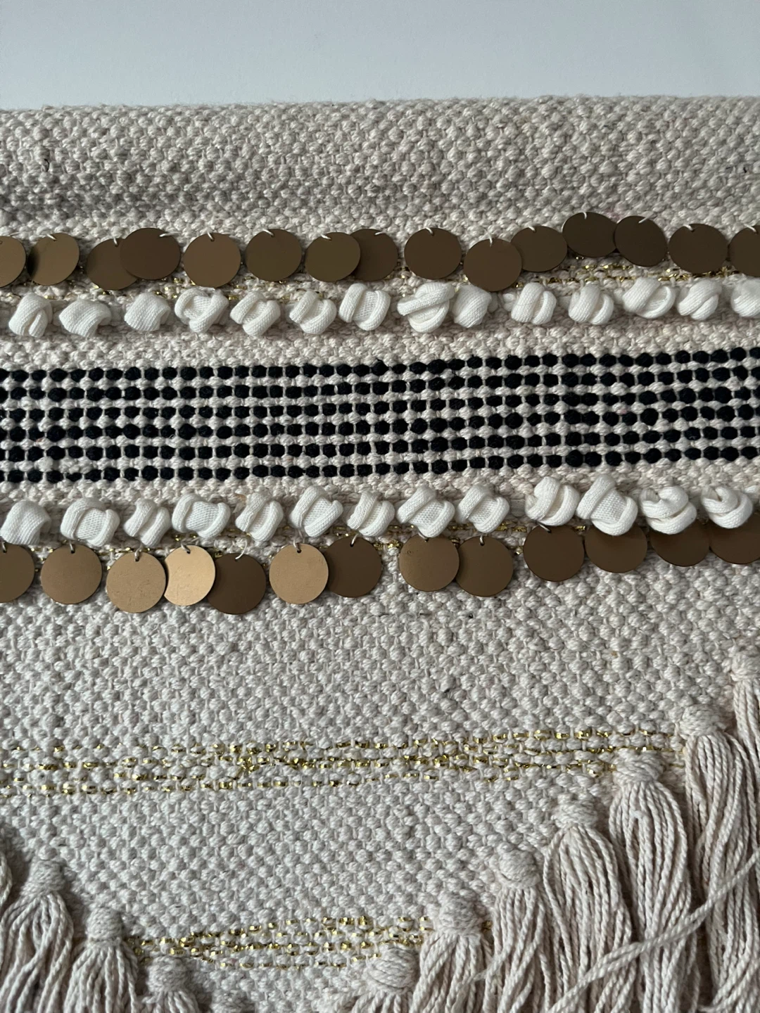 Large Boho Macrame Wall Hanging with Tassels and Sequins - photo 5