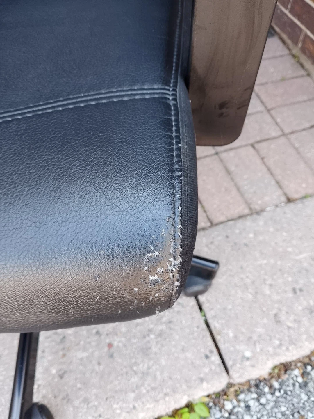 Black Faux Leather Office Chair - photo 5