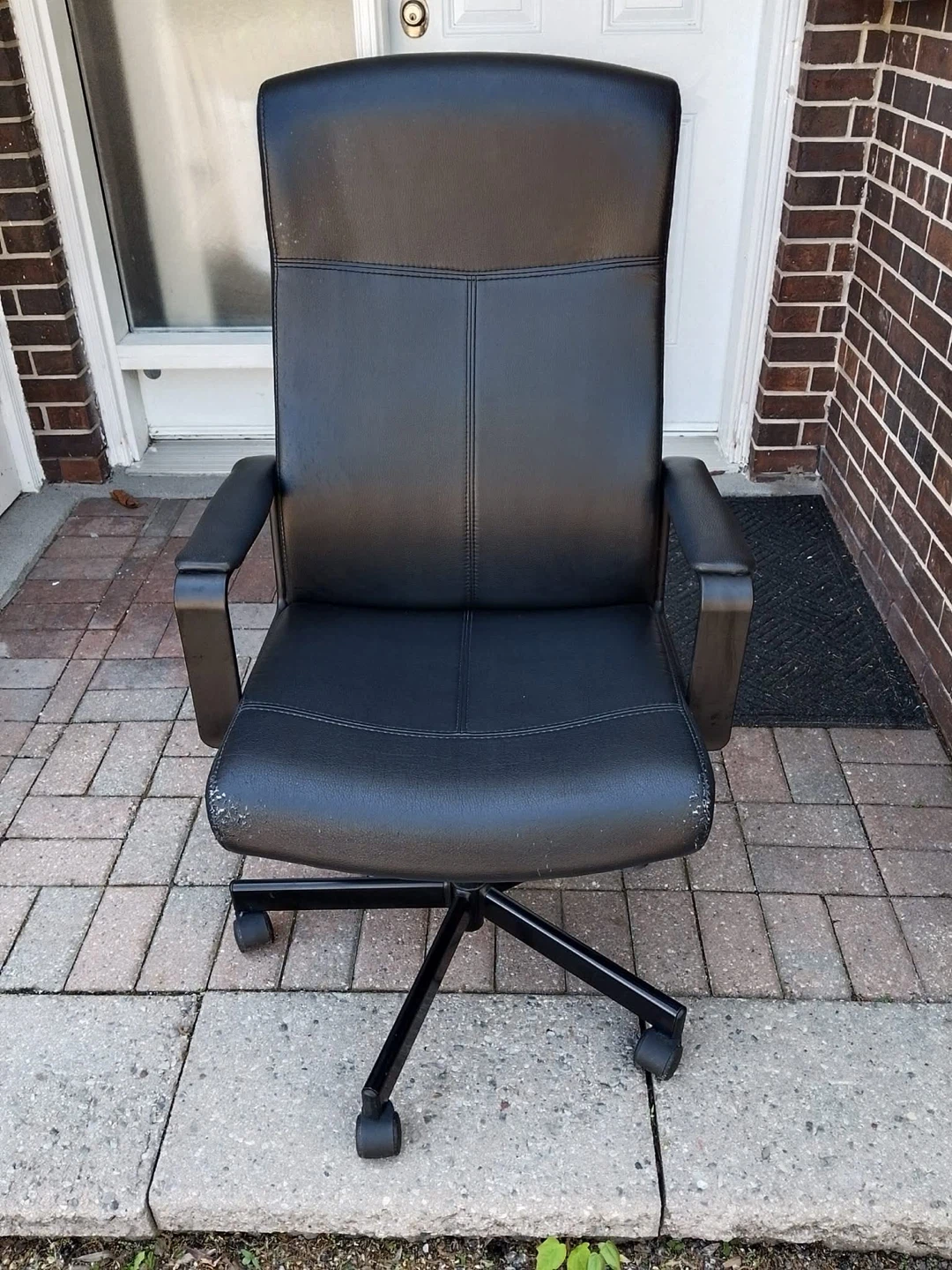 Black Faux Leather Office Chair