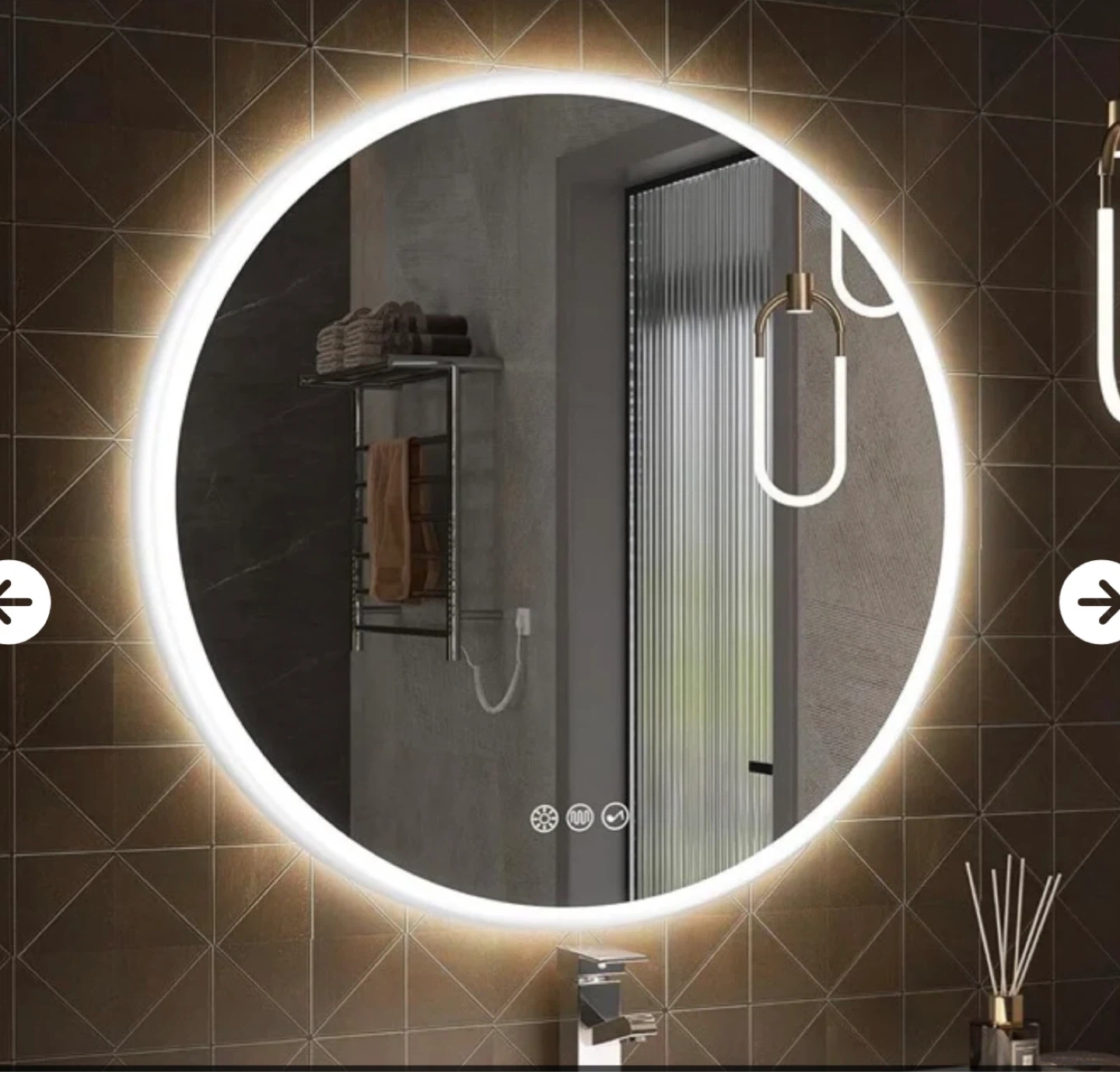 Round LED Vanity Mirror with Acrylic Diffusion Frame