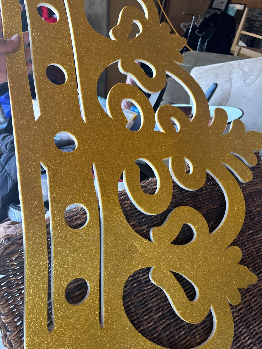 Gold Glitter Decorative crown Cutout
