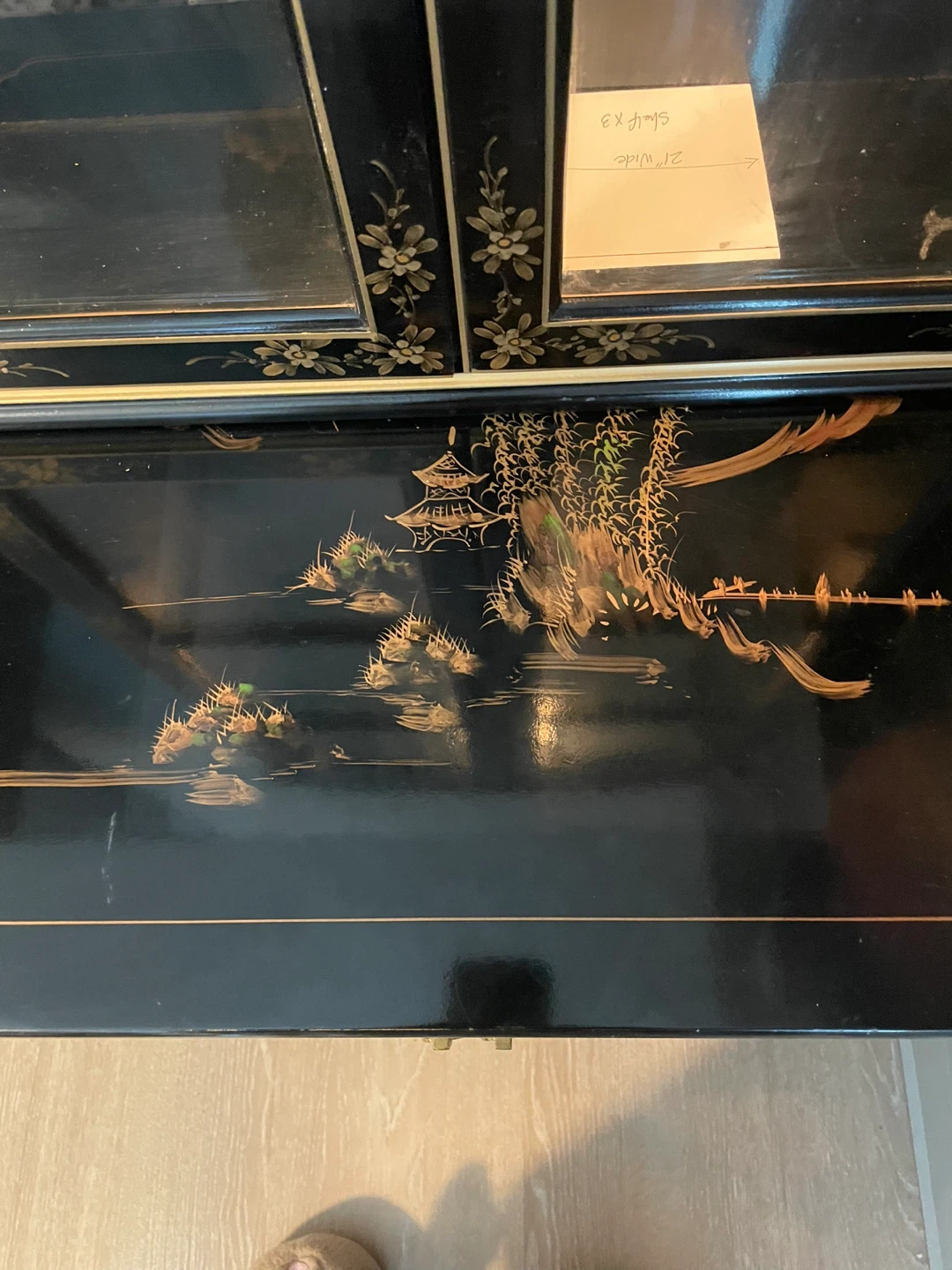 Black Lacquer Chinoiserie Cabinet - photo 4