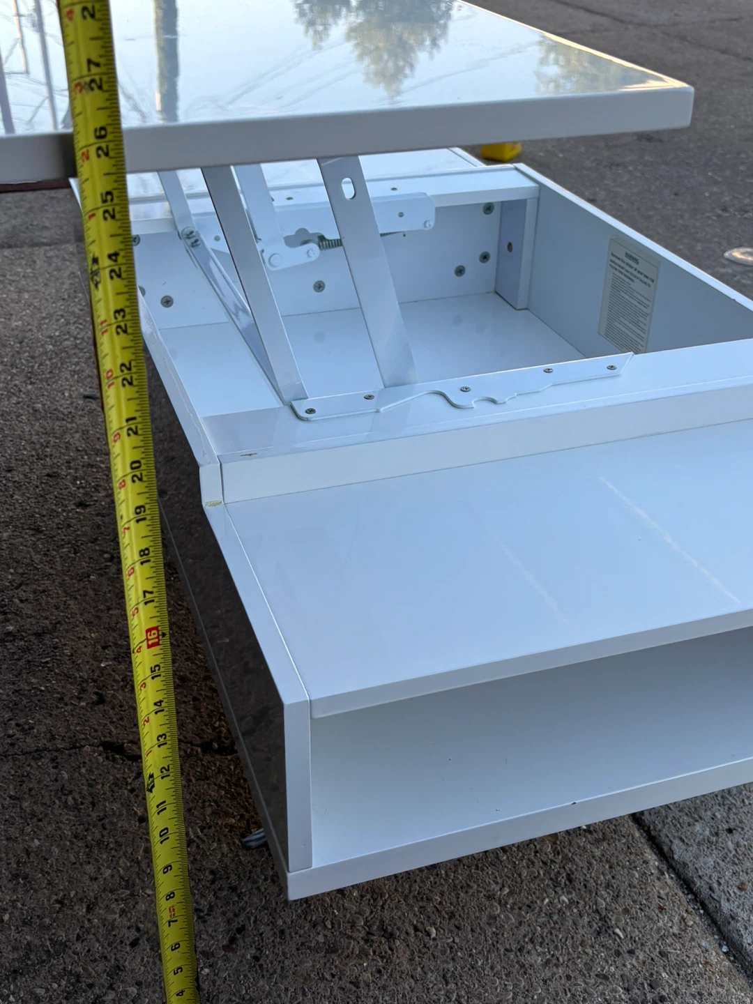 White modern Lift Top Coffee Table - photo 4