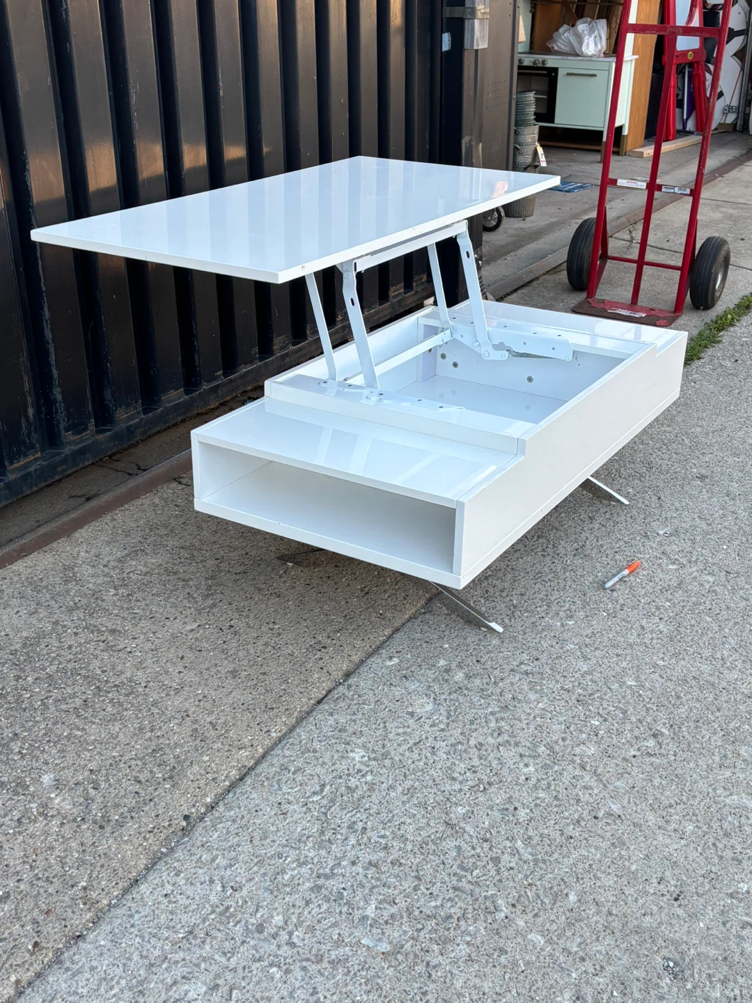 White modern Lift Top Coffee Table - photo 5
