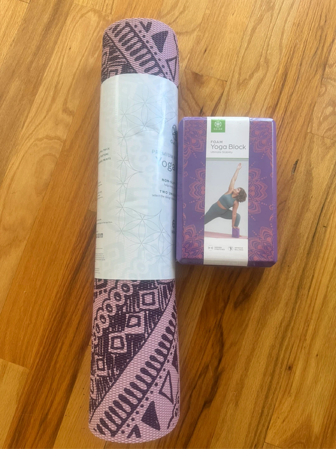 Gaiam Premium Yoga Mat and Foam Block Set