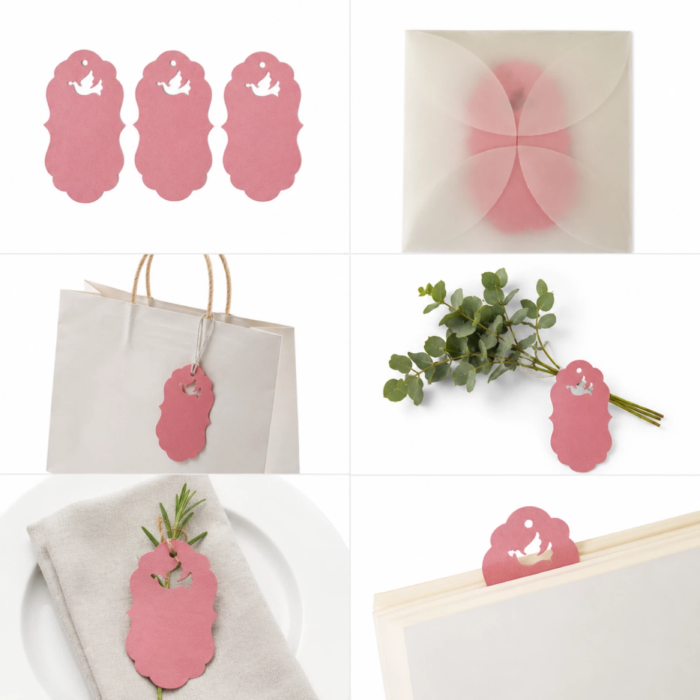 NEW💓🕊️Pink Dove Gift Tags - (Set of 12)