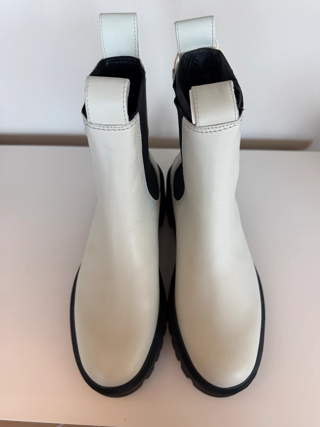 Maje Women White Leather Chelsea Boots Size 38 - photo 4