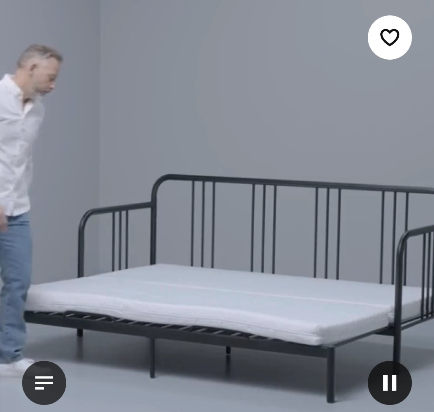 IKEA FYRESDAL Daybed Frame with Mattress (Black) - photo 2