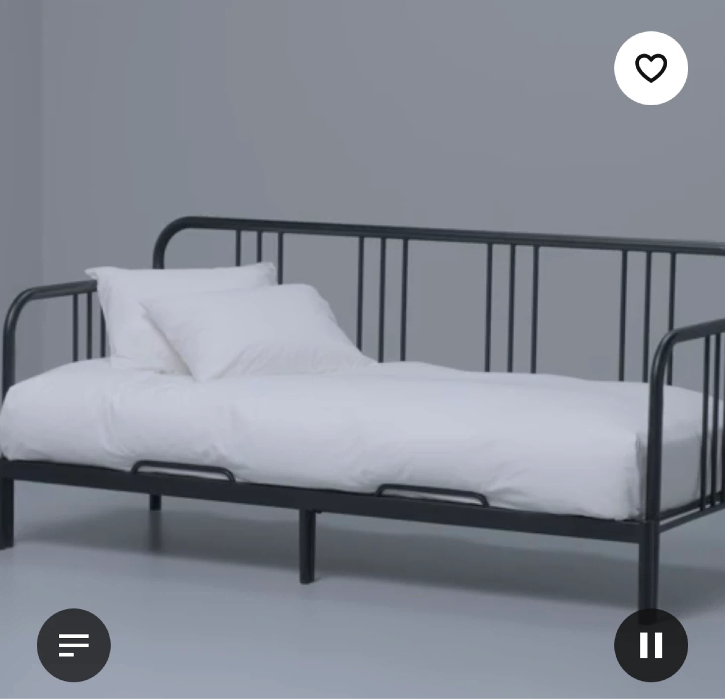 IKEA FYRESDAL Daybed Frame with Mattress (Black)