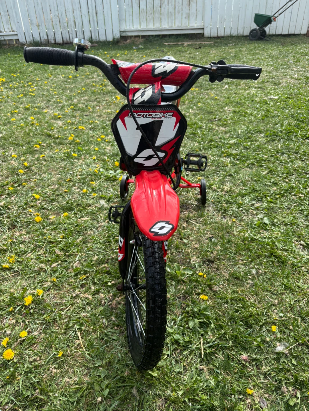 Red Motobike Kids Bicycle with Training Wheels - photo 3