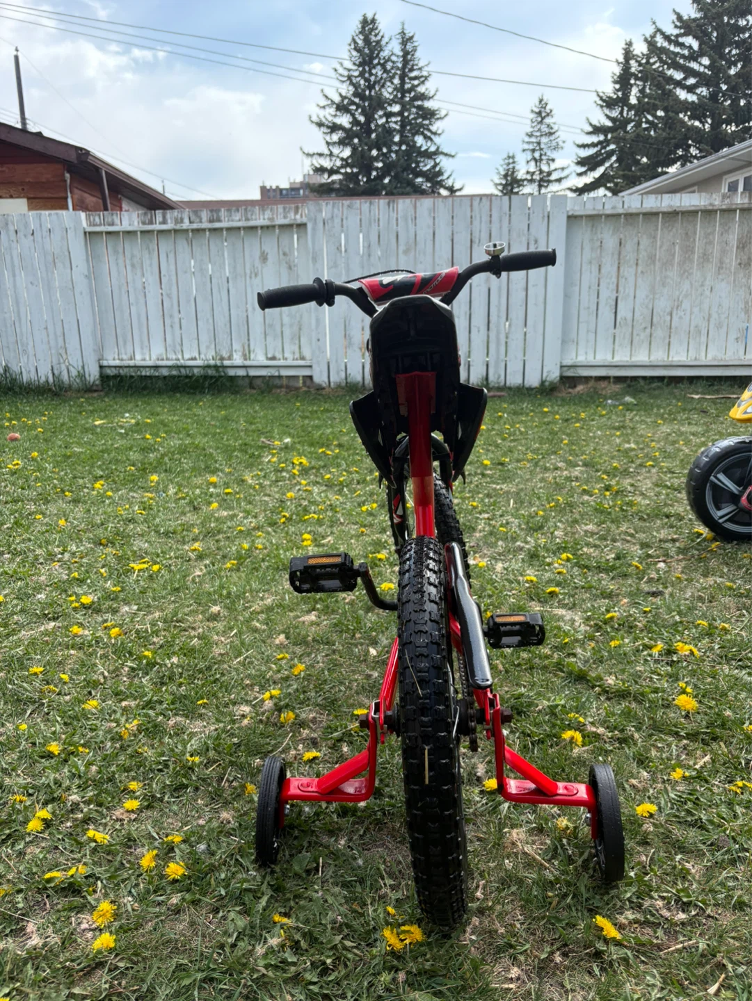 Red Motobike Kids Bicycle with Training Wheels - photo 4