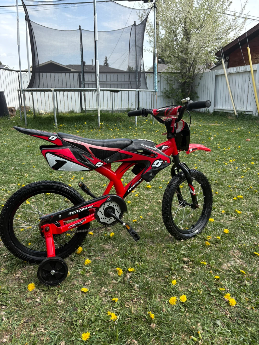 Red Motobike Kids Bicycle with Training Wheels - photo 5