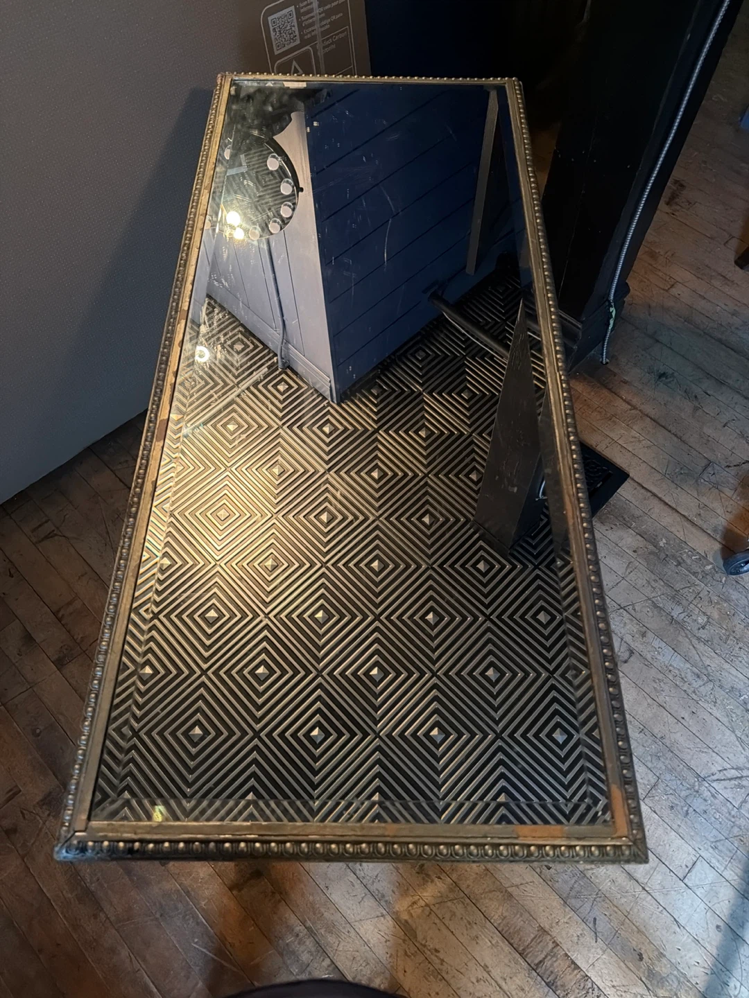 Mirrored Vanity Desk with Ornate Frame - photo 4