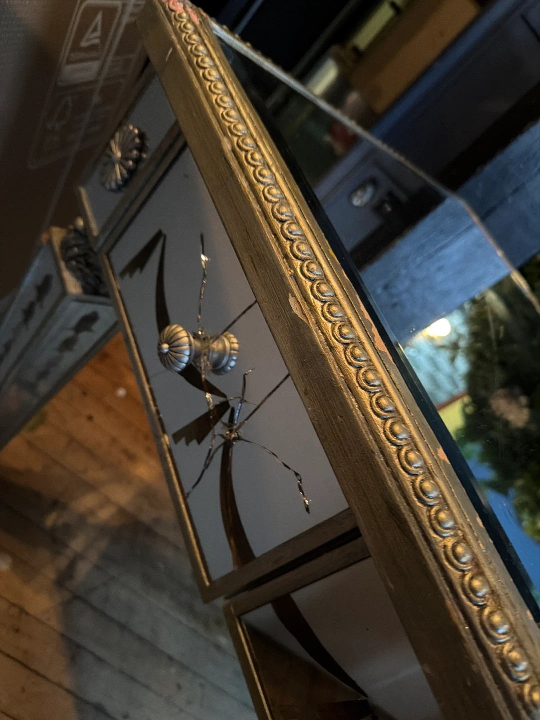 Mirrored Vanity Desk with Ornate Frame - photo 2
