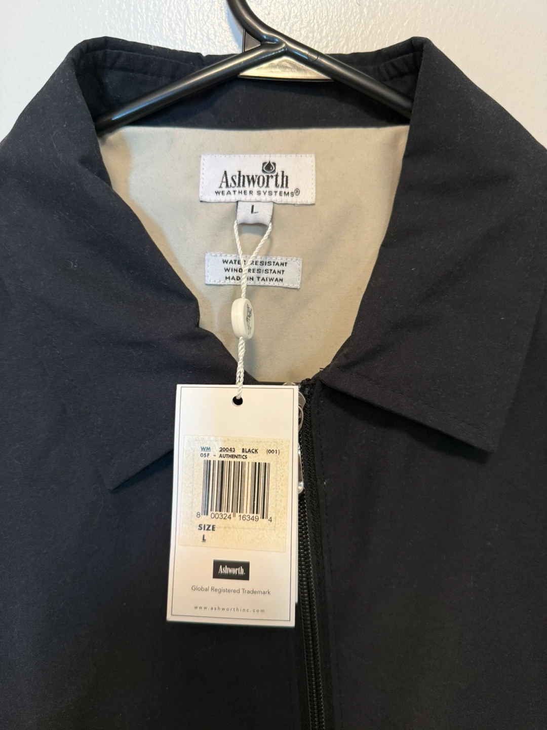 Ashworth Black Water-Resistant Jacket - Size L - photo 2