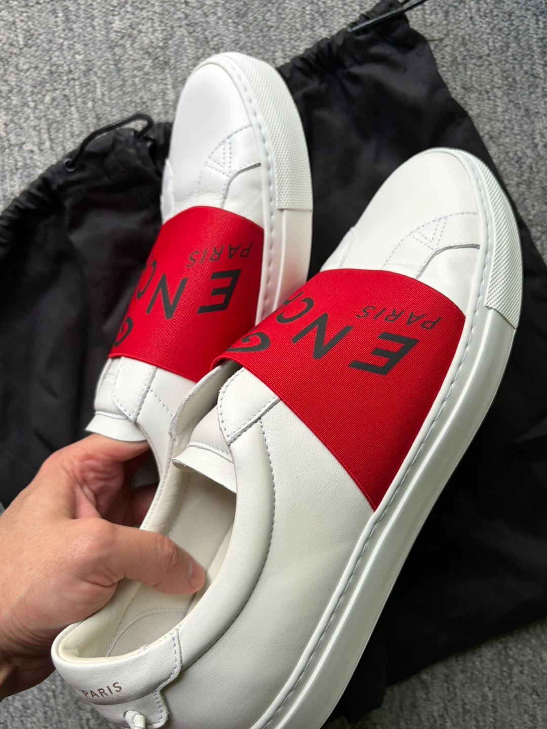 Givenchy White Leather Sneakers with Red Band - Size 40.5 - photo 3
